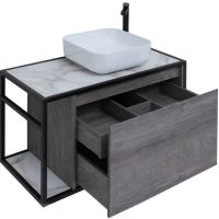 Тумба под раковину Aquanet Nova Lite Loft 90R 261655 подвесная Дуб рошелье — фото 2, Тумбы под раковину