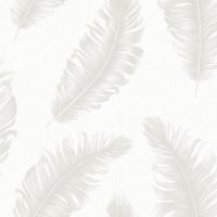 Обои Zambaiti Parati Savana 77528 Винил на флизелине (0,53*10,05) Белый/Серый, Перья — фото 1, Обои для стен