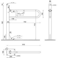 Товар: Поручень полукруглый Nofer 15064.S Сатин - фото 2 Поручень полукруглый Nofer 15064.S Сатин — фото 2, Поручни для ванной