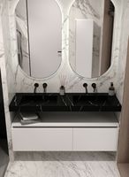 Товар: Раковина Boheme Armadi Art Flat 140 859-140-NM двойная Черный мрамор - фото 2 Раковина Boheme Armadi Art Flat 140 859-140-NM двойная Черный мрамор — фото 2, Раковины