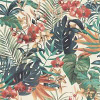 Обои RASCH Denzo II 833126 Винил на флизелине (0,53*10,05) Разноцветный, Листья — фото 1, Обои для стен