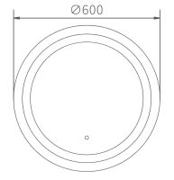 Зеркало Haiba 60 HB662 с подсветкой с сенсорным выключателем — фото 2, Зеркала в ванную комнату