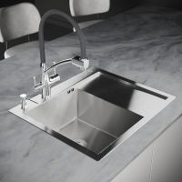 Кухонная мойка Ростовская Мануфактура Сантехники 58 MRK-5851L Нержавеющая сталь — фото 2, Кухонные мойки
