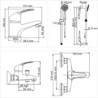Комплект смесителей WasserKRAFT A31011 Хром — фото 9, Смесители