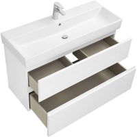 Тумба под раковину Roca Oleta 100 A857641806 подвесная Белый глянец — фото 4, Тумбы под раковину