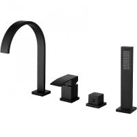 Смеситель на борт ванны Abber Wasserfall AF8613B Черный матовый — фото 1, Смесители на борт ванны