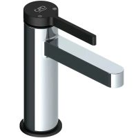 Смеситель для раковины GPD Gildo MLB165-K-S Хром Черный — фото 1, Смесители