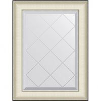 Зеркало Evoform Exclusive-G 72х54 BY 4565 с гравировкой в багетной раме - Белая кожа с хромом 78 мм — фото 1, Мебель для ванной