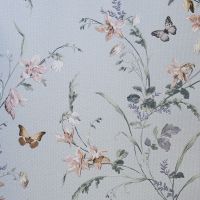 Обои Andrea Rossi Gavi 54373-5 Винил на флизелине (1,06*10) Голубой/Зеленый/Розовый, Бабочки/Цветы — фото 1, Обои для стен