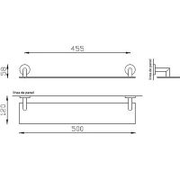 Стеклянная полка Nofer Line 16515.B Хром глянцевый — фото 3, Полки для ванной и душа