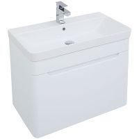 Тумба с раковиной Aquanet София 80 212587 подвесная Белый глянец — фото 1, Тумбы с раковиной