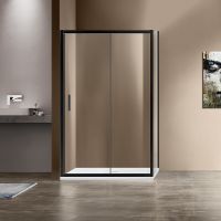 Душевой уголок Vincea Garda 140х90 VSR-1G9014CLB профиль Черный стекло прозрачное — фото 1, Прямоугольные душевые уголки