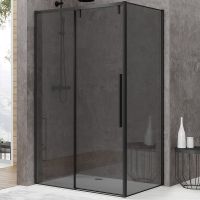 Душевой уголок Black&White Stellar Wind S898 120х90 8989012 профиль Черный матовый стекло тонированное — фото 1, Душевые уголки