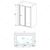 Душевая дверь (86-91)*185 RGW CL-21 Хром/Прозрачное/4 мм (Easy) — фото 4, Складные душевые двери