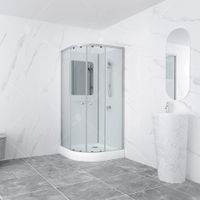 Душевая кабина 100*100*200 RGW AN-208 Полукруг/Мат.хром/Прозрачное/5 мм (3 уп.) — фото 3, Душевые кабины