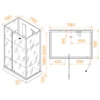 Товар: Душевая кабина 80*120*200 RGW AN-207 Прямоуг./Белый/Frost Line/5 мм (3 уп.) - фото 5 Душевая кабина 80*120*200 RGW AN-207 Прямоуг./Белый/Frost Line/5 мм (3 уп.) — фото 5, Душевые кабины