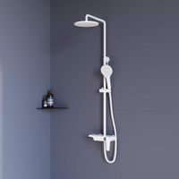 Душевая стойка RGW SP-33-W Белая Головной душ/Смеситель (Ручной душ.Шланг 1,5 м.) — фото 1, Душевые стойки