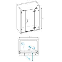 Душевая дверь 140*195 RGW SA-01 Хром/Прозрачное/8 мм (Easy) — фото 6, Распашные душевые двери
