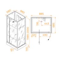 Товар: Душевая кабина 70* 90*200 RGW AN-207 Прямоуг./Белый/Frost Line/5 мм (3 уп.) - фото 5 Душевая кабина 70* 90*200 RGW AN-207 Прямоуг./Белый/Frost Line/5 мм (3 уп.) — фото 5, Душевые кабины