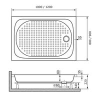 Душевой поддон  90*120*3,5 RGW LUX/TN /Прямоуг Ø 60 мм  (FW5-8) — фото 2, Акриловые душевые поддоны