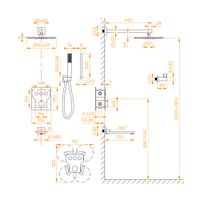 Комплект RGW SP-371 Хром (Головной душ/смеситель/ручной душ/излив) — фото 7, Встраиваемые душевые комплекты