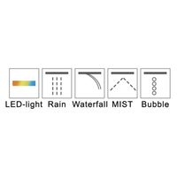 Верхний душ RGW SP-73(LED) Квадрат/Хром 50*50/Дождь, водопад, туман, возд.пузырьки — фото 2, Верхние души
