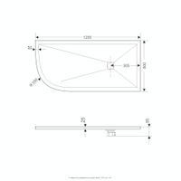 Душевой поддон  80*120*2,5 RGW ST/AR-0128G Графит/Асимметричный Ø 90 мм Каменный — фото 2, Душевые поддоны из искусственного камня