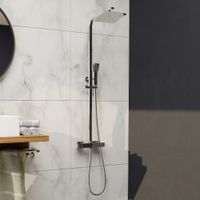 Душевая стойка RGW SP-22 Хром 120*26 Головной душ/Термостат (ручной душ) — фото 1, Душевые стойки