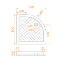 Товар: Душевой поддон 80*80*10 RGW CR/R-088 /Полукруг Ø 60 мм Керамический - фото 6 Душевой поддон 80*80*10 RGW CR/R-088 /Полукруг Ø 60 мм Керамический — фото 6, Керамические душевые поддоны