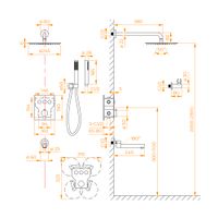 Товар: Комплект RGW SP-370-B Черный (Головной душ/смеситель/ручной душ/излив) - фото 6 Комплект RGW SP-370-B Черный (Головной душ/смеситель/ручной душ/излив) — фото 6, Встраиваемые душевые комплекты