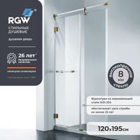 Душевая дверь 120*195 RGW VI-01 Белый/Прозрачное/8 мм (Easy) — фото 1, Распашные душевые двери