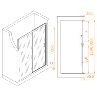 Душевая дверь 150*195 RGW PA-017-B Чёрный/Матовое/6 мм (Easy) — фото 5, Раздвижные душевые двери