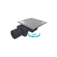 Душевой трап RGW SDR-15-15 квадрат 150*150 хром Ø 50 мм без ножек, без гидрозатвора — фото 1, Трапы для душа