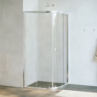 Душевой уголок  80*80*185 TN-204-J Полукруг/Хром/fabric/5 мм — фото 1, Душевые уголки четверть круга