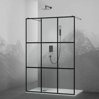 Душевая перегородка 120*200 RGW WA-018-B  Чёрный/Прозрачное(Принт)/8 мм — фото 2, Душевые перегородки