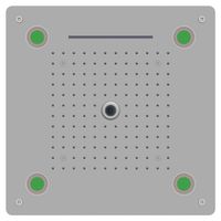 Верхний душ RGW SP-73(LED) Квадрат/Хром 50*50/Дождь, водопад, туман, возд.пузырьки — фото 1, Верхние души