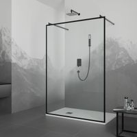 Душевая перегородка 130*200 RGW WA-017-B  Чёрный/Прозрачное(Принт)/8 мм — фото 3, Душевые перегородки