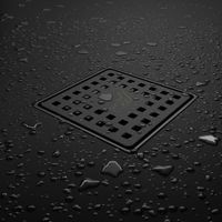 Душевой трап RGW SDR-14B-11 квадрат 110*110 черный Ø 50 мм без ножек, с решеткой — фото 1, Трапы для душа