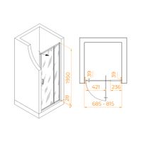 Душевая дверь  70- 80*195 RGW PA-008 Хром/Прозрачное/6 мм (Easy) — фото 5, Распашные душевые двери