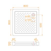 Душевой поддон  80*80*10 RGW CR-088 /Квадрат Ø 60 мм Керамический — фото 5, Керамические душевые поддоны