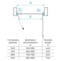 Душевая дверь  90*195 RGW Dolphin TN-03 Хром/fabric/6 мм (Easy) — фото 11, Распашные душевые двери
