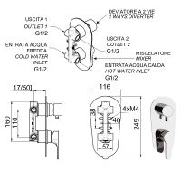 Смеситель для душа Remer Winner W92 Хром — фото 2, Смеситель для душа
