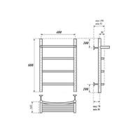 Полотенцесушитель электрический Point Афина PN04146PE П3 400x600 с полкой левый/правый, хром — фото 2, Электрические полотенцесушители