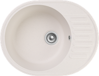 GRANFEST Мойка QUARZ 58 1-чаша+крыло 620*480мм белый арт.GF-Z- — фото 1, Кухонные мойки