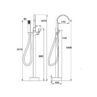 Смеситель для ванны Boch Mann Resia BM9191 Черный матовый — фото 3, Смесители напольные