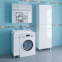 Раковина СанТа Юпитер 80 L 900120 на стиральную машину Белая — фото 2, Раковины на стиральную машину