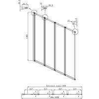 Шторка на ванну Ambassador Bath Screens 100х140 16041111L профиль Хром стекло CrystalPure — фото 3, Складные шторки для ванной