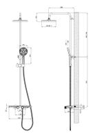 Душевая система со смесителем-термостатом с полкой, арт. STT2000, ESKO — фото 2, Душевые стойки