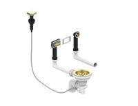 Выпуск для мойки с вертикальным переливом POP UP GOLD new с рамкой и заглушкой — фото 1, Аксессуары для кухни