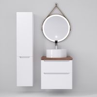 Столешница под раковину Jorno Wood 60 Wood.06.60/DW Темное дерево — фото 8, Столешницы под раковину